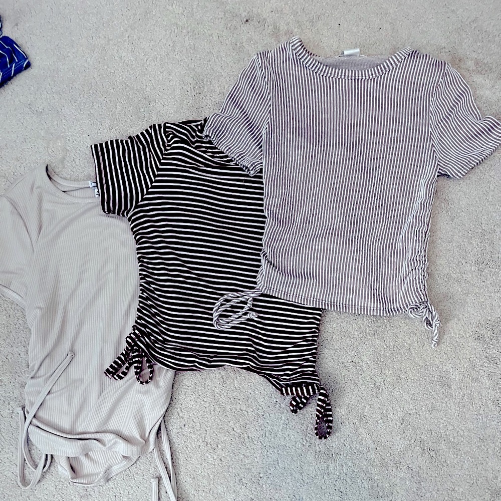 Scrunched with ties baby tee bundle